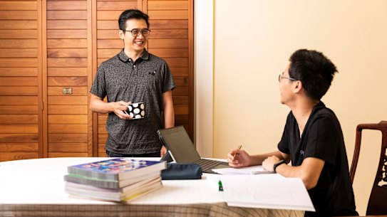 Steven Lee has taken leave from work to help his son Marcus who is currently doing his HSC. 