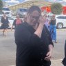 Rachel Van Oyen on her way into Northam Magistrates Court on Wednesday.