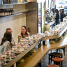 The sushi train, imported from Taiwan, fits the narrow Bourke Street site.