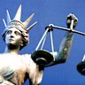 AFR, GENERIC, BRISBANE Scales of Justice outside the District Court in Brisbane --- legal, law, QC, judge, litigation. Friday 25th July 2003 photo Louie Douvis