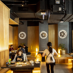 Glowing interiors.