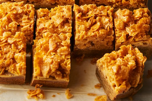 The bake stall standby gets a layer of cookie dough at the bottom.