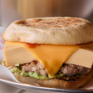 Lemongrass pork sausage and egg muffin.