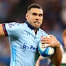 SYDNEY, AUSTRALIA - MARCH 21: Jack Debreczeni of the Waratahs makes a line break during the round six Super Rugby match between NSW Waratahs and Blues at Allianz Stadium, on March 21, 2026, in Sydney, Australia. (Photo by Mark Nolan/Getty Images)