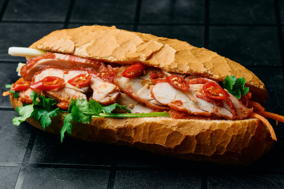 Bun Bun Bakery’s lemongrass chicken banh mi.