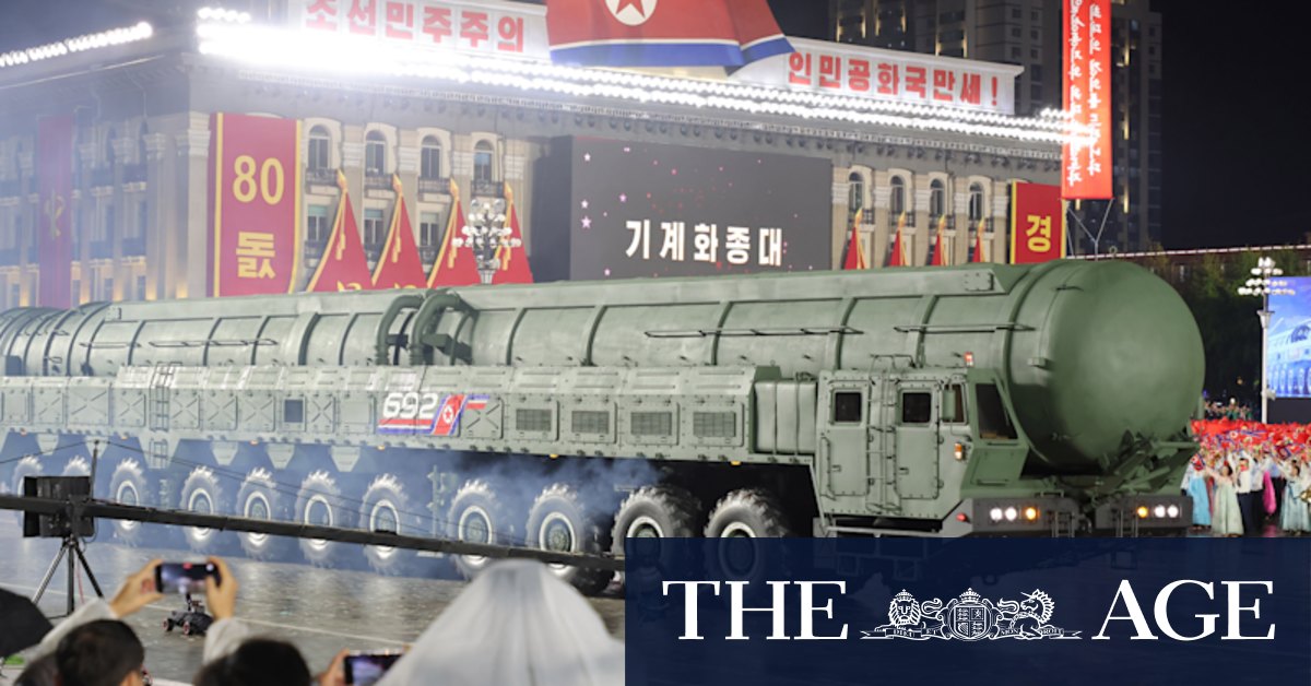 North Korea flaunts new missiles ​as top Chinese and Russian officials look on
