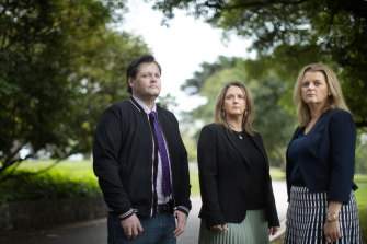 Nicholas, Natalie and Rebecca Burdon are calling for the government to act on the coroner’s recommendations. 