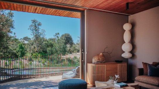 The eco-lodges at Peninsula Hot Springs, one hour southeast of Melbourne.