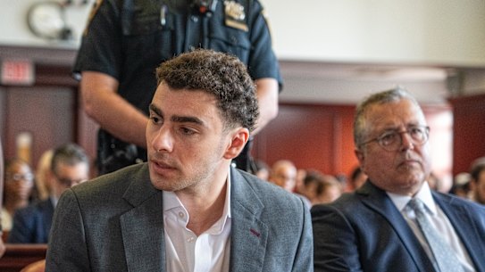 Luigi Mangione during a pre-trial hearing for the New York state murder charges on Tuesday.