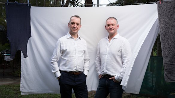 Adrian Jones (left) and Graham Ross, co-founders of BlockTexx, a start-up that takes textile waste and recycles it into clothes and other products.