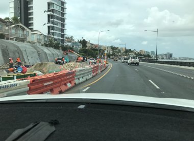 The four-year Kingsford Smith Drive project is now almost a year overdue and there is a lot of work to be completed by "the second half of 2020."