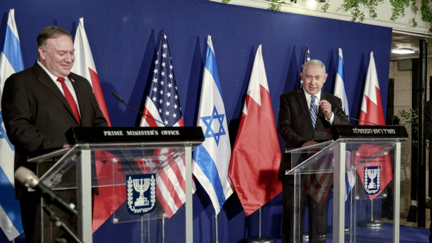 Benjamin Netanyahu, right, said the Israel-US alliance had reached "unprecedented heights" under the Trump administration.