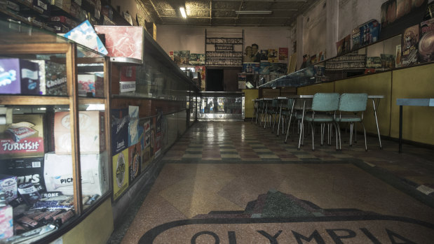 Inside the Olympia milk bar on Parramatta Road.