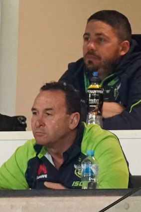 Could this be the year?: Raiders coach Ricky Stuart watches his men defeat the Storm at AAMI Park.