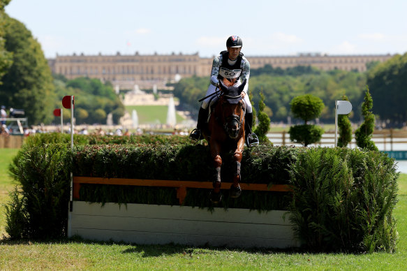 Christopher Burton and Shadow Man compete at the Palace of Versailles on the second day of the eventing competition.