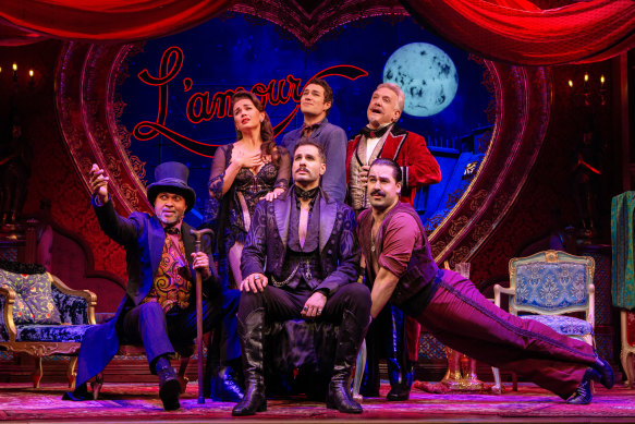 Moulin Rouge! The Musical stars Alinta Chidzey as Satine, Des Flanagan as Christian, Simon Burke as Harold Zidler, along with Bert La Bonté as Toulouse-Lautrec, James Bryers as The Duke and Ryan Gonzalez as Santiago.