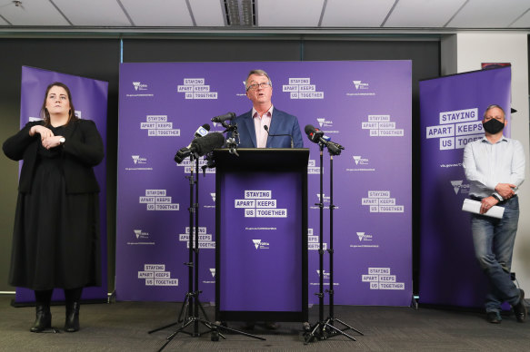 Martin Foley begins his partnership with Chief Health Officer Brett Sutton (right).