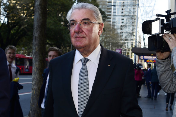 Lawyer Ian Robertson leaves the NSW Independent Commission Against Corruption (ICAC) public inquiry into allegations concerning political donations. 