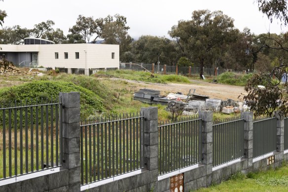 Site of the new Russian embassy in Yarralumla, where one building has been constructed to date.