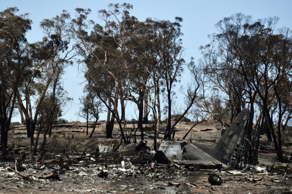 The C130 Hercules pictured at Peak View in January 2020, two days after the crash.