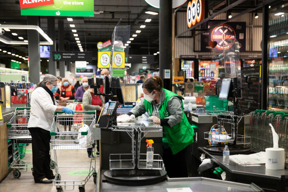 Woolworths is not enforcing mask wearing - but most customers do the right thing.