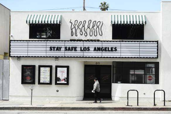 Fairfax Cinema marquee in Los Angeles this week. 