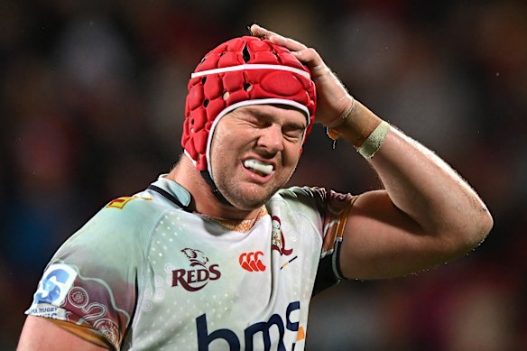 Harry Wilson of the Reds reacts during the match against the Crusaders.