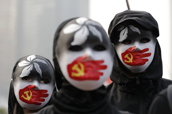 A rally in Hong Kong in December to show support for Uighurs and their fight for human rights.