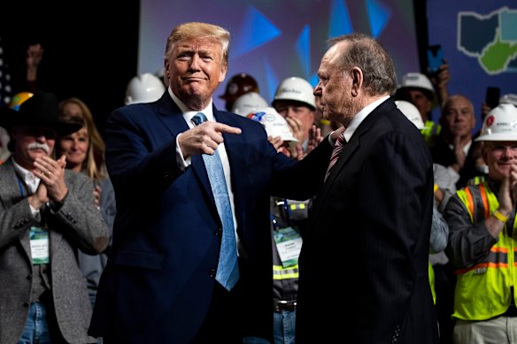 Donald Trump and Harold Hamm together in 2019.