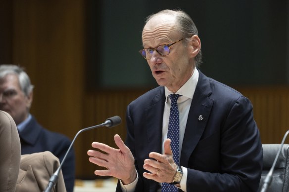 ANZ chief executive Shayne Elliott at a parliamentary inquiry on Friday. 