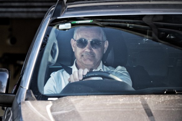 Former deputy leader John Barilaro leaves NSW Parliament, where he gave evidence.