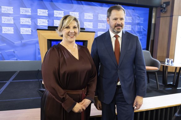 As chair of the Tech Council of Australia, Robyn Denholm has rubbed shoulders with government ministers, such as Ed Husic.