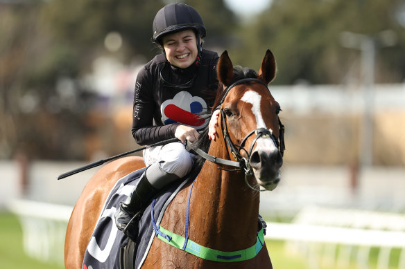 Molly Bourke is all smiles after winning on Ningaloo Star.