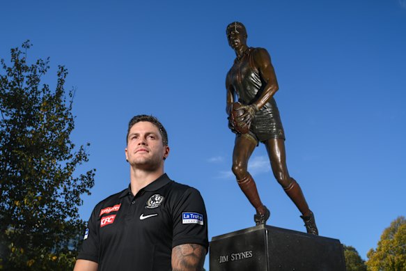 When he walks onto the MCG for Collingwood’s Anzac Day clash with Essendon, Jack Crisp will draw level with Jim Stynes as the leaders on the VFL/AFL consecutive games played list.