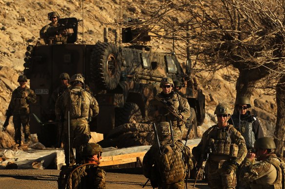 Australian soldiers on patrol in Oruzgan. 