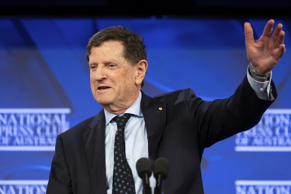 Robert French, former Chief Justice of Australia, during an address to the National Press Club of Australia in Canberr