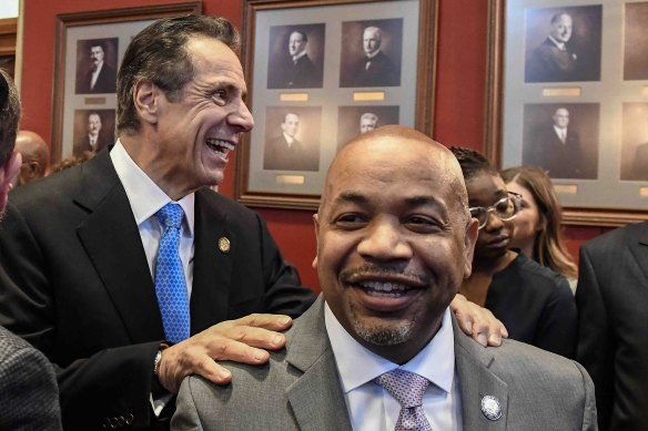 New York Governor Andrew Cuomo, left, with state Assembly Speaker Carl Heastie last year.