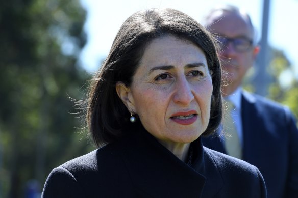 NSW Premier Gladys Berejiklian during a COVID-19 update on Monday.