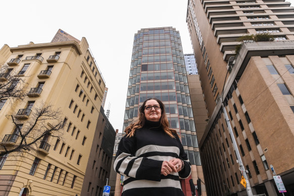 Ingrid Bakker from design studio Hassell in front of 85 Spring Street.