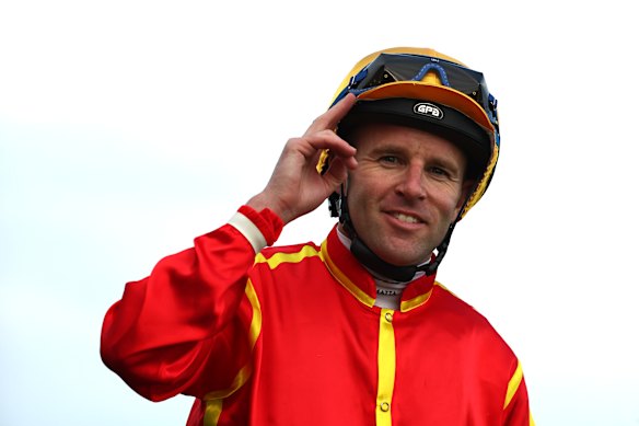 Tommy Berry after winning the Five Diamonds Prelude on Transatlantic last year.