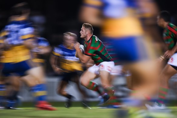 Tom Burgess led the charge for Souths on Friday night in the absence of retired brother Sam and Super League-based twin George.