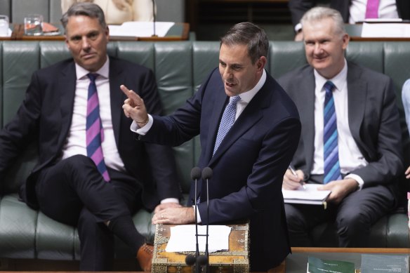 “Spare us the pretend outrage,” Treasurer Jim Chalmers told question time after shadow treasurer Angus Taylor asked about the $13.7 billion plan.