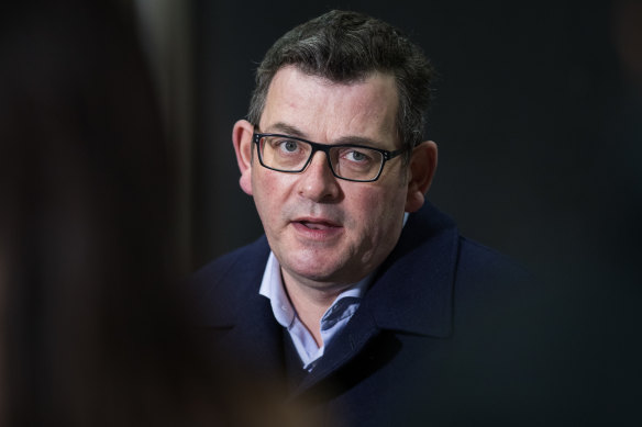 Premier Daniel Andrews announces the extension of Melbourne’s lockdown on Wednesday.