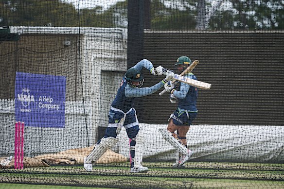 Steve Smith in the nets at the SCG on Saturday.