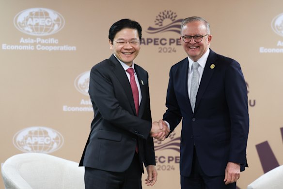 Wong and Albanese at the APEC Summit in Peru in November.