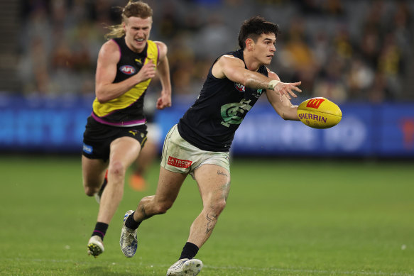 Zac Fisher in his days at Carlton before crossing to North Melbourne.