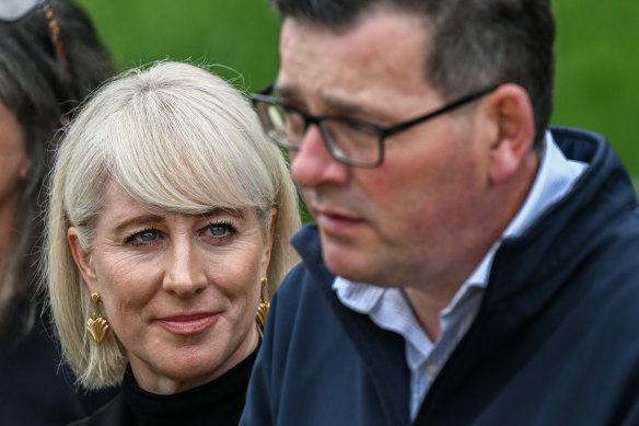 Victorian Premier Daniel Andrews and wife Catherine on the campaign trail last week.