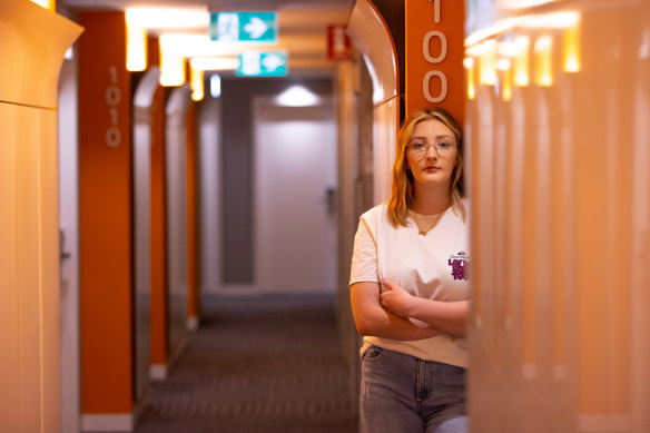 Tiarna Condren, an RMIT University student, has moved into Scape student accommodation.