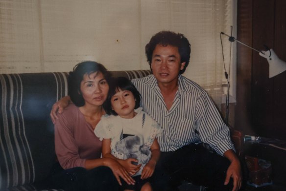 Dinh Nguyen with his wife, Bach Yen Truong, and their daughter, Van Uyen  Nguyen, soon after they were reunited in Australia in 1989.
