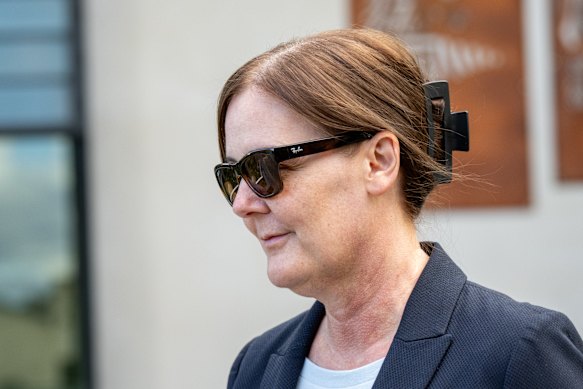 Child protection worker Katrina Cripps outside the Latrobe Valley Law Courts in Morwell on Thursday.